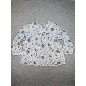 NorthStyle Floral Blouse Womens‎ 3X Peasant Top Boho Blouson Pullover Dot Sheer